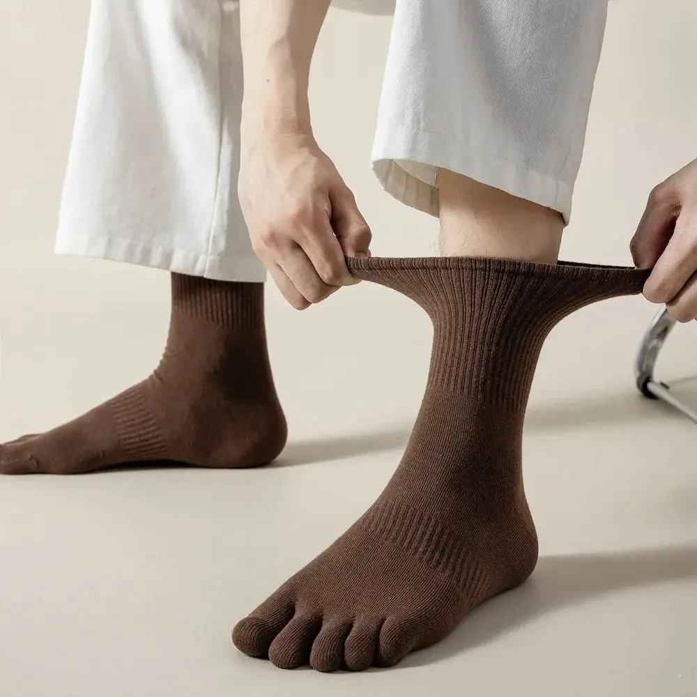 Con dedos separados calcetines de cinco dedos finos antifricción calcetines deportivos de tobillo de corte bajo tubo corto absorbente de sudor - imagen 2