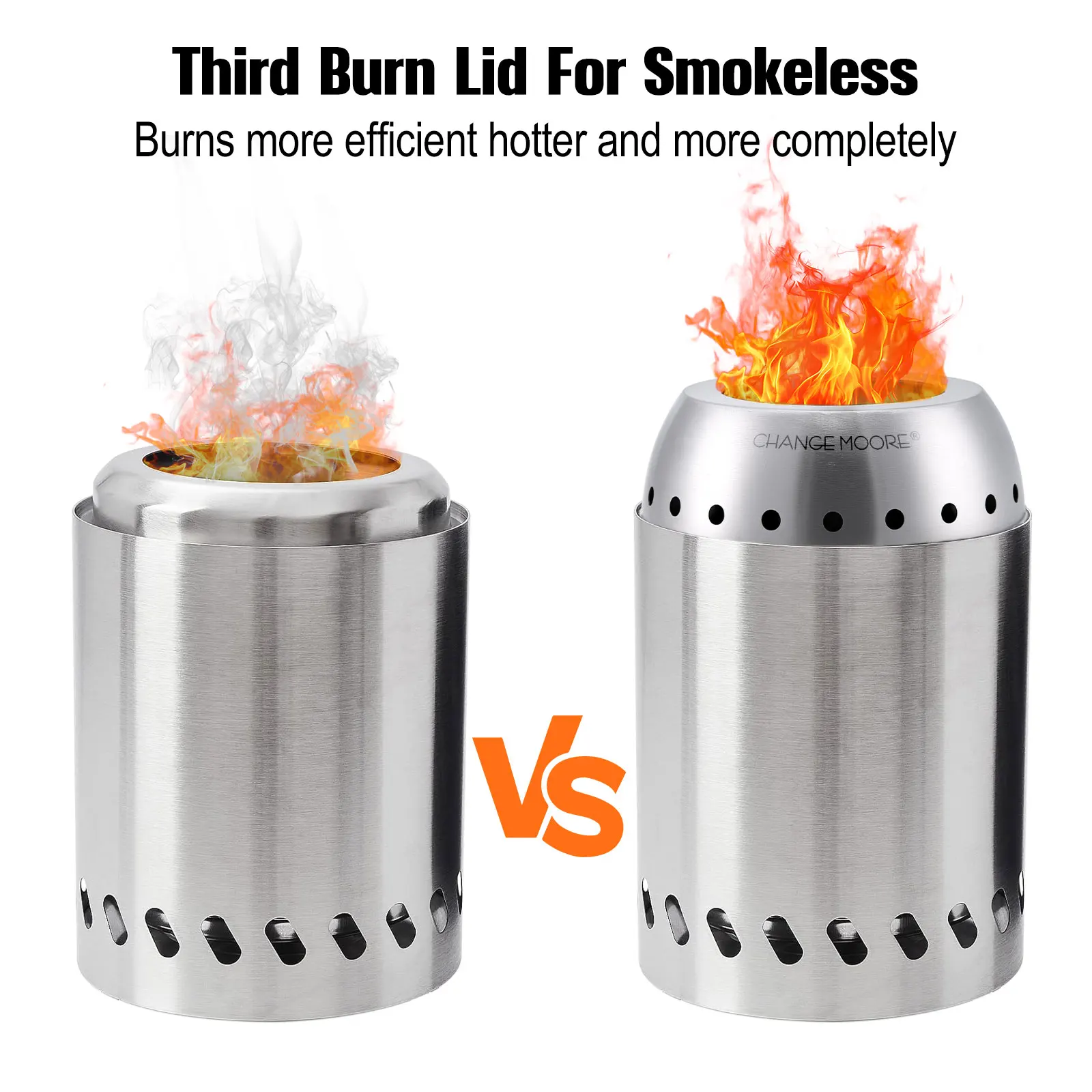 CHANGE MOORE cubierta de combustión de estufa de leña duradera de acero inoxidable portátil al aire libre accesorios de estufa de combustión rápida herramienta de Camping - imagen 3