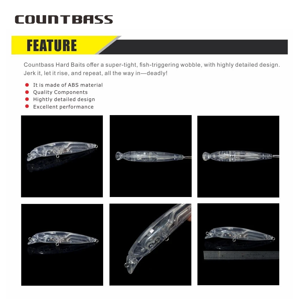 Countbass 10 Uds. Señuelos duros en blanco 90mm/3,5 "9g/0,3oz, cebos de pesca flotantes sin pintar, pececillo, lápiz, sábalo, Wobblers - imagen 4