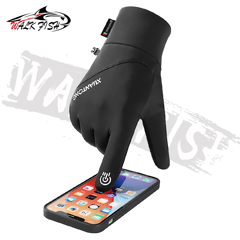 WALK FISH guantes de pesca impermeables antideslizantes, manoplas deportivas a prueba de viento, forro polar térmico, Snowboard, esquí de nieve - imagen 2