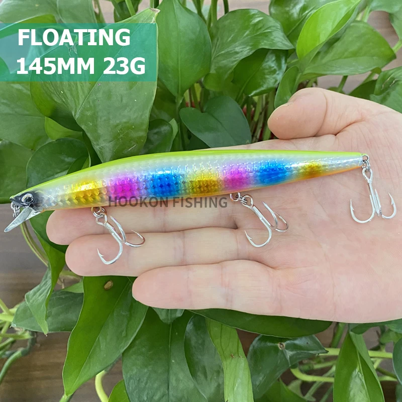 Señuelos flotantes para Pesca, cebo artificial de fundición larga, 140F, 145mm, 23g, Lucio, trucha, Jerkbait, Isca, 9119 - imagen 4