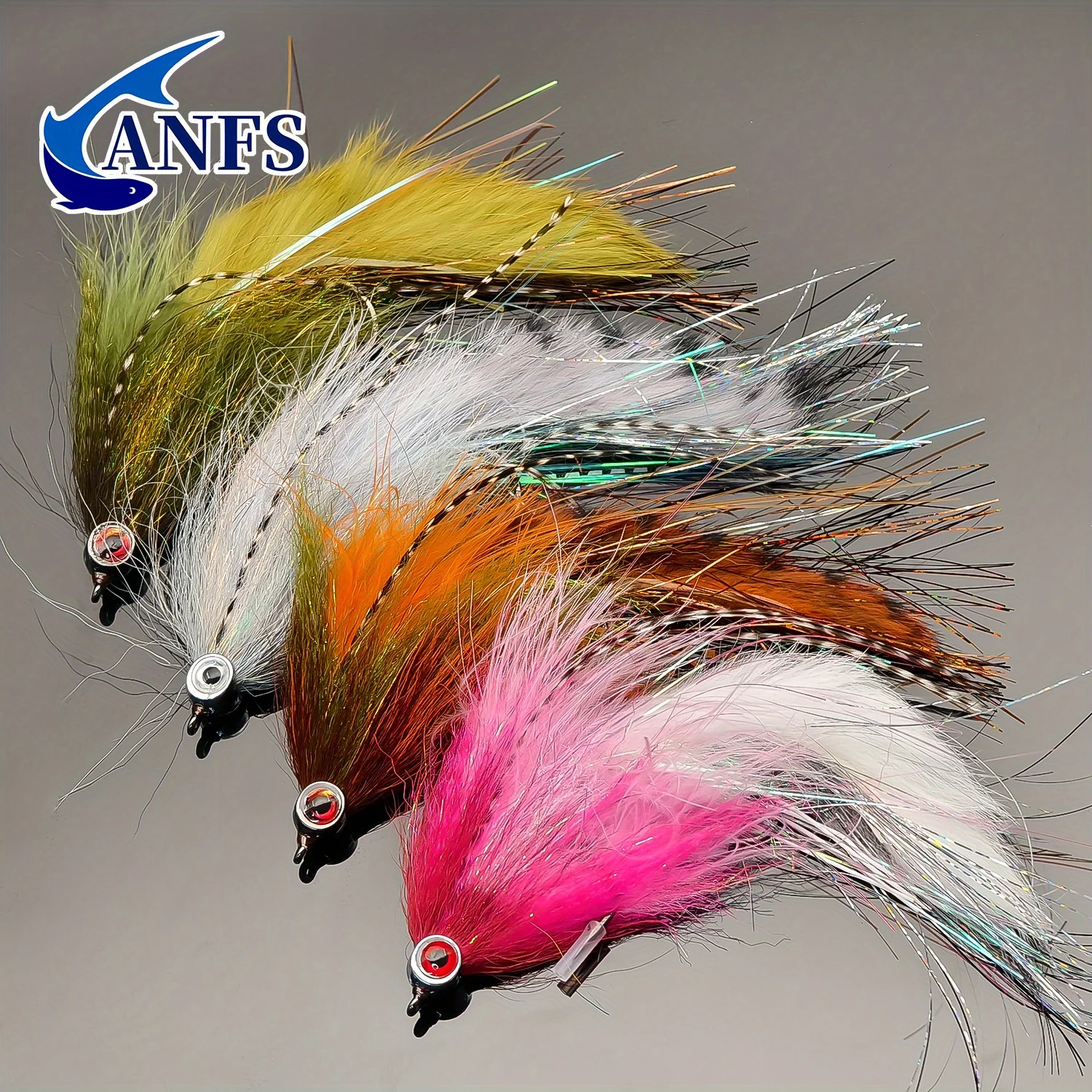 ANFS 1 señuelos de pesca con mosca premium, señuelo de mosca realista con serpentina de juego grande para salmón, lubina, trucha, regalo ideal para pescadores - imagen 2