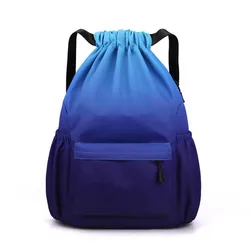 Mochila de gimnasio impermeable a la moda, mochila con cordón Premium de Color degradado, bolsa de gimnasio multifuncional de gran capacidad para mujeres y hombres