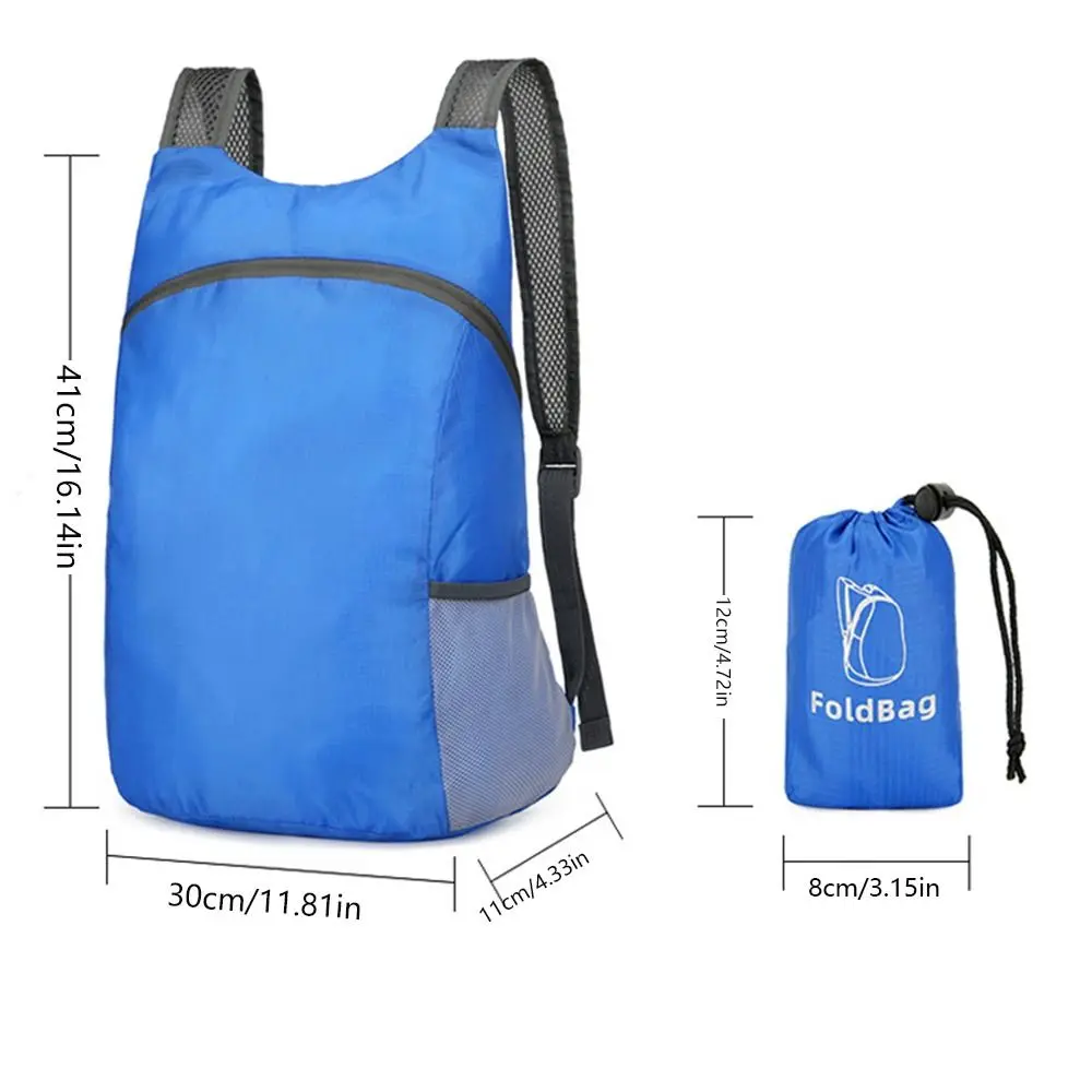 Mochila plegable de gran capacidad con cordón, bolso de nailon ligero con cremallera para los hombros, mochila escolar para exteriores - imagen 5