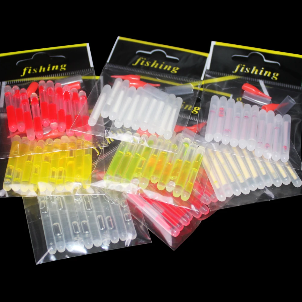 10 unids/bolsa 4,5*40mm luciérnagas para flotador de Pesca barra de luz fluorescente luz flotador nocturno luces de barra barra que brilla en la oscuridad Pesca - imagen 3