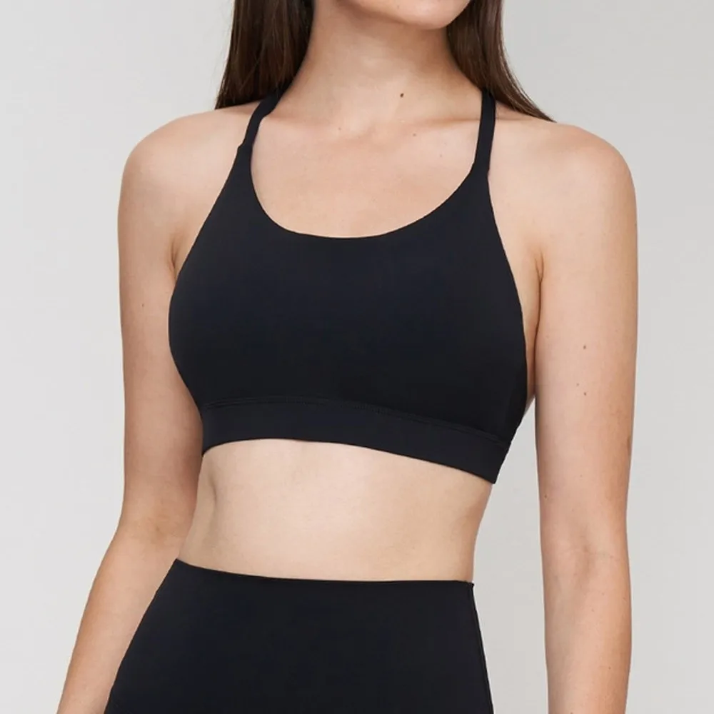 Top corto de Fitness, Sujetador deportivo de belleza en la espalda, ropa interior ajustada antiflacidez para Yoga, sujetador de entrenamiento transpirable a prueba de golpes para Fitness y correr - imagen 3