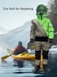 Trajes secos transpirables, traje seco impermeable para Kayak con capucha desmontable para hombres, Kayak en agua fría, pesca, natación, navegación, Rafting