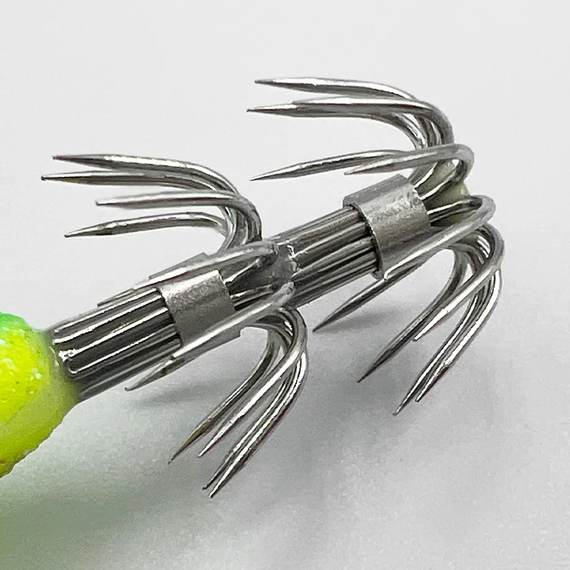 9 unids/bolsa plomo plomo pie suave cebo de pulpo calamar plantilla gancho simulación camarón cebo falso luminoso madera falsa camarones señuelos - imagen 4