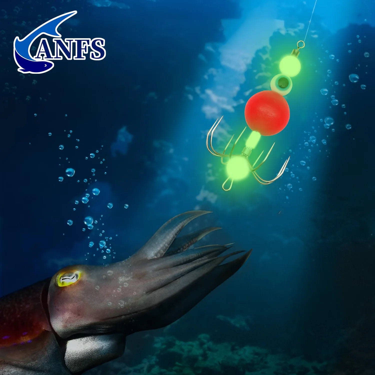 Jig calamar ANFS de acero inoxidable luminiscente – pesca nocturna - imagen 4