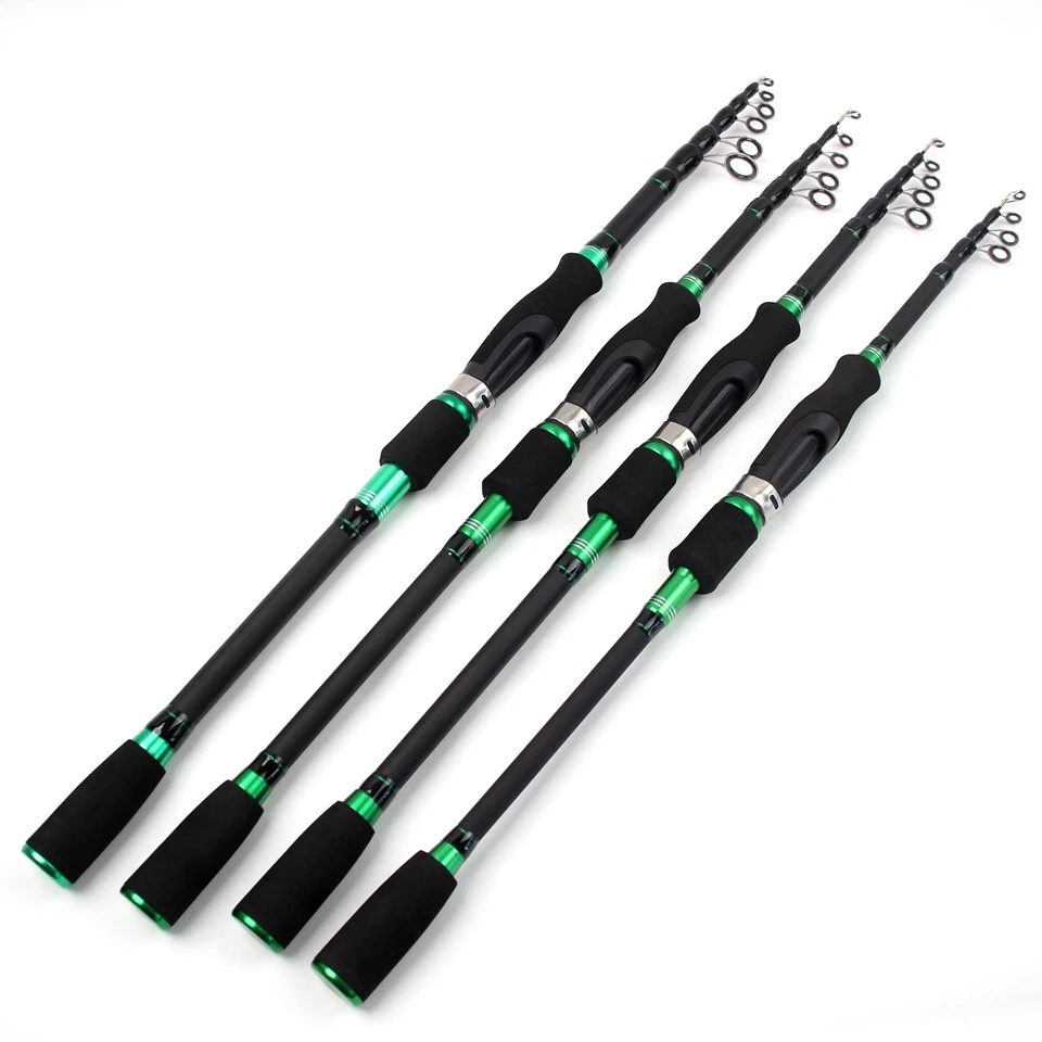Caña de señuelo giratoria telescópica, 1,8-2,7 M de potencia, fibra de carbono, agarre EVA, ultracorto, portátil para pesca en agua dulce y salada - imagen 5