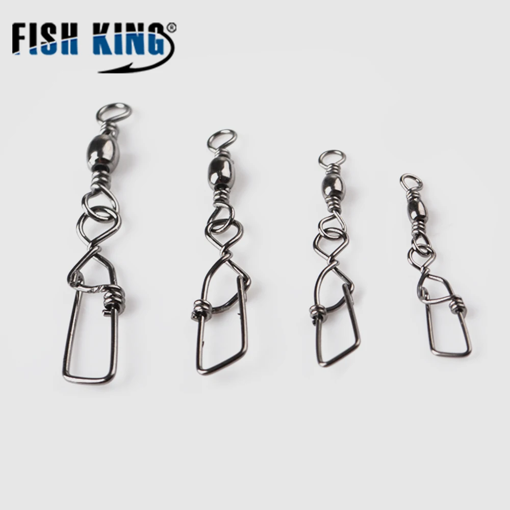 FISH KING-conector de pesca de acero inoxidable, Pin de rodamiento giratorio 6 #8 #10 #12, accesorios de pesca, 30 Uds./lote - imagen 3