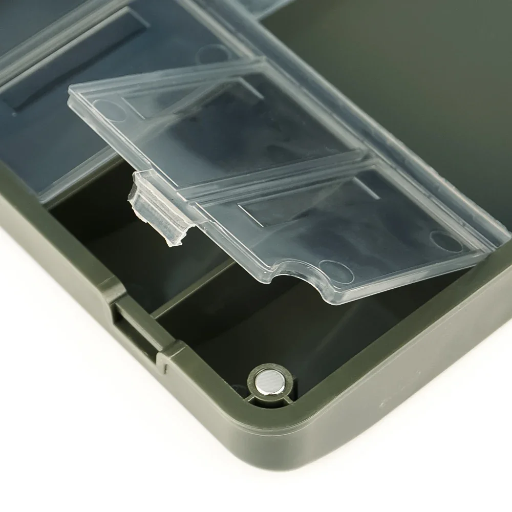 Hirisi-caja organizadora de pesca de carpa, organizador portátil de almacenamiento de aparejos de pesca, 27 compartimentos magnéticos de rejilla, accesorios de pesca - imagen 5