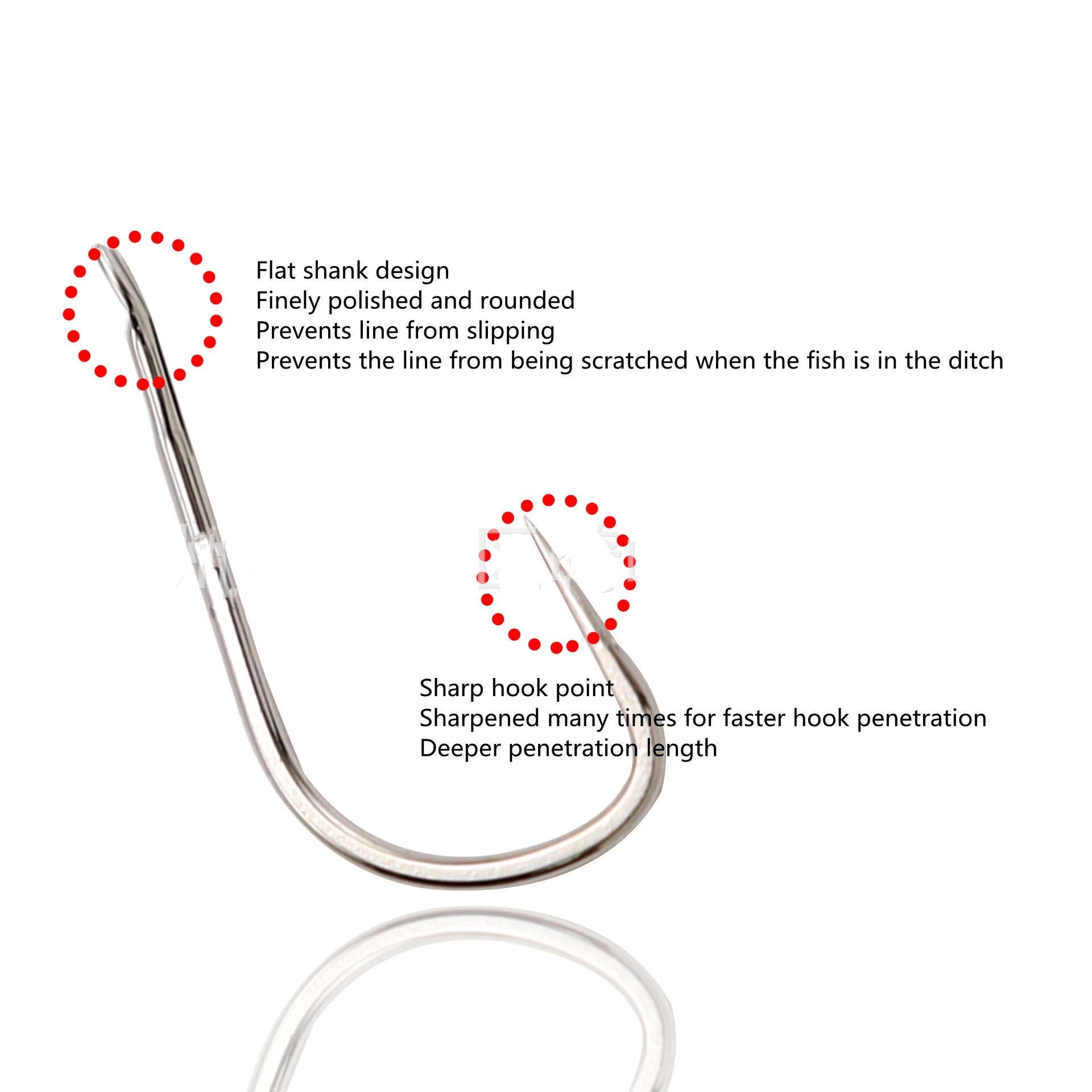 ZYZ 10 unids/bolsa nuevo gancho Kanto 0,1 # -4 #   Anzuelos afilados sin púas de 8 tamaños, aparejos de anzuelos de pesca de agua dulce de acero rico en carbono - imagen 4