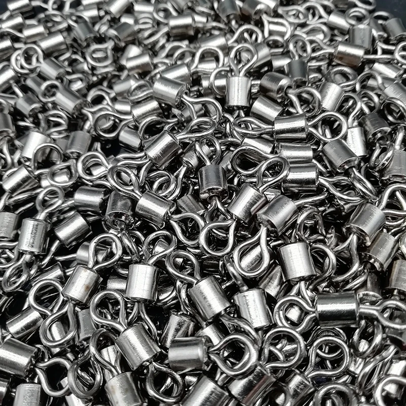 Nuevo 50 Uds. Rodamiento de barril de Pesca giratorio anillo sólido accesorios de aparejos de Pesca herramienta de Pesca Snap Link Peche - imagen 2