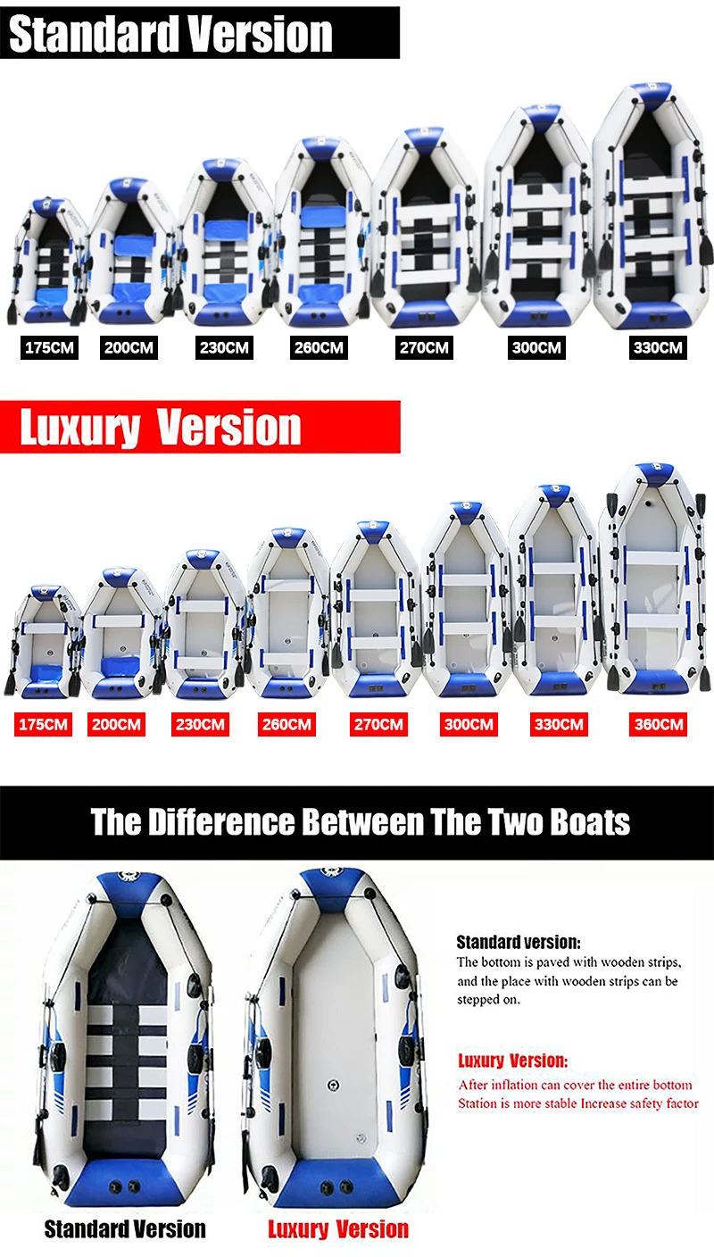 Bote inflable Solar para Kayak, canoa marina con esterilla de aire, incluye accesorios gratuitos, bomba de remos, regalos para Navidad y Año Nuevo - imagen 5