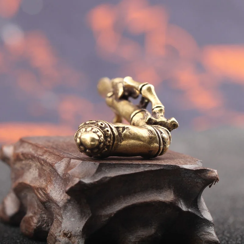 Quemadores de incienso de cobre puro con mosca de bambú, decoraciones Vintage de latón, incensario de sándalo, adornos para mesa de té, artesanía para decoración del hogar - imagen 3