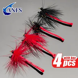 Set moscas artificiales para trucha con estuche almacenamiento