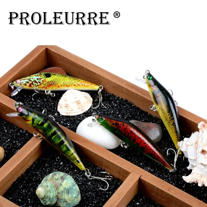 Señuelo de pesca Minnow, Wobblers flotantes de plástico, 8cm, 8,2g, cebo duro Artificial para lubina, Crankbait Swimbait, aparejos de pesca, 1 ud.