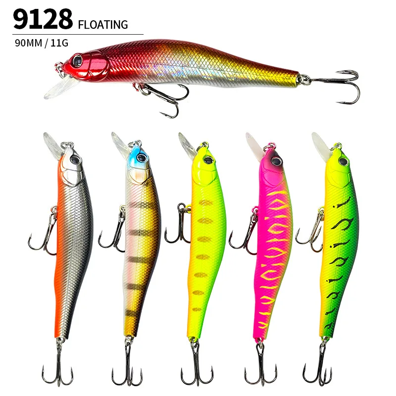 Señuelo flotante Minnow cebo 90MM/11G cebo falso pesca para perca cebo de pesca Artificial - imagen 2