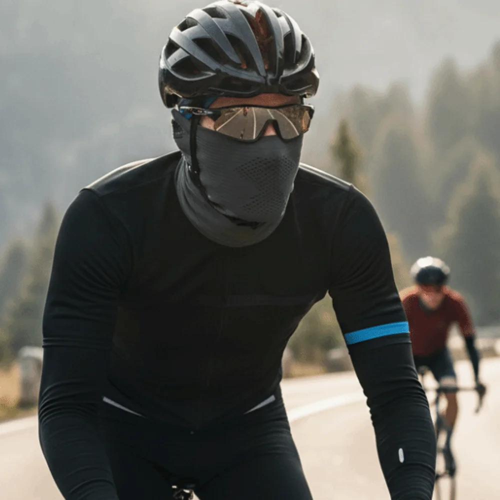 Protección delgada para el cuello, máscara cálida para montar, malla hueca, cubierta facial cálida transpirable, Color sólido, máscara facial de ciclista a prueba de viento, deportes - imagen 4