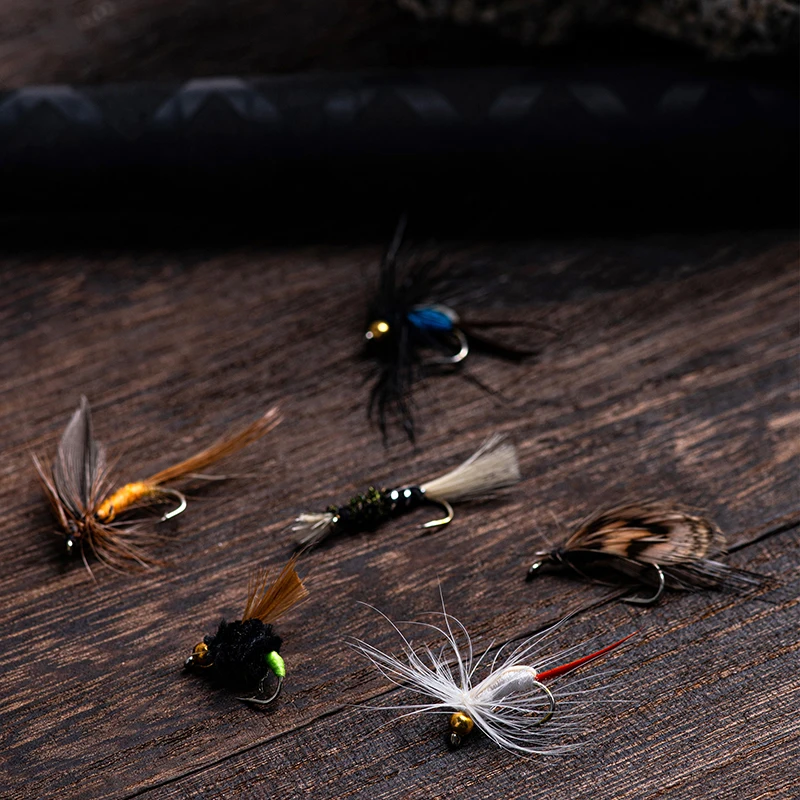 Goture-Nuevo señuelo de pesca con mosca, cebo de trucha, Kit de moscas, Serpentina húmeda y seca, moscas de Ninfa, lubina Artificial, atado de moscas, 30 Uds. Por lote - imagen 4