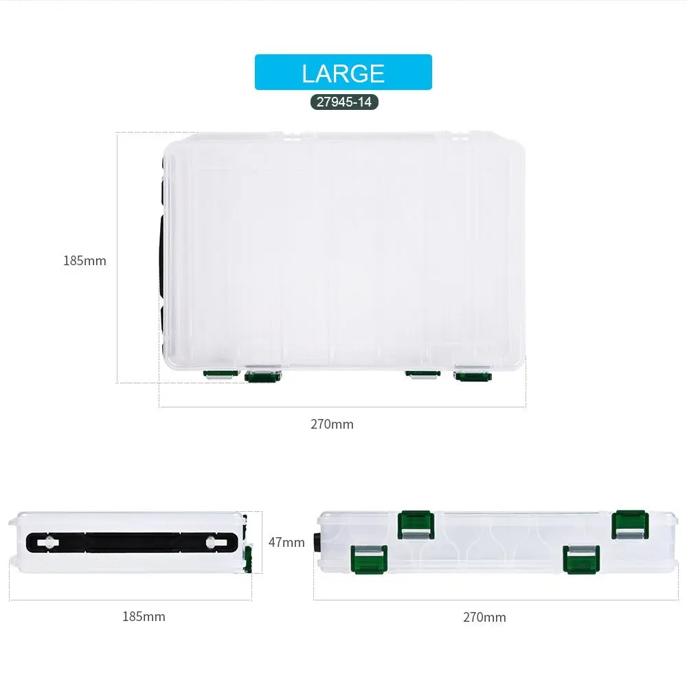 Caja de plástico transparente de doble cara para almacenamiento de aparejos de pesca, contenedor de señuelos, caja de cebo - imagen 5