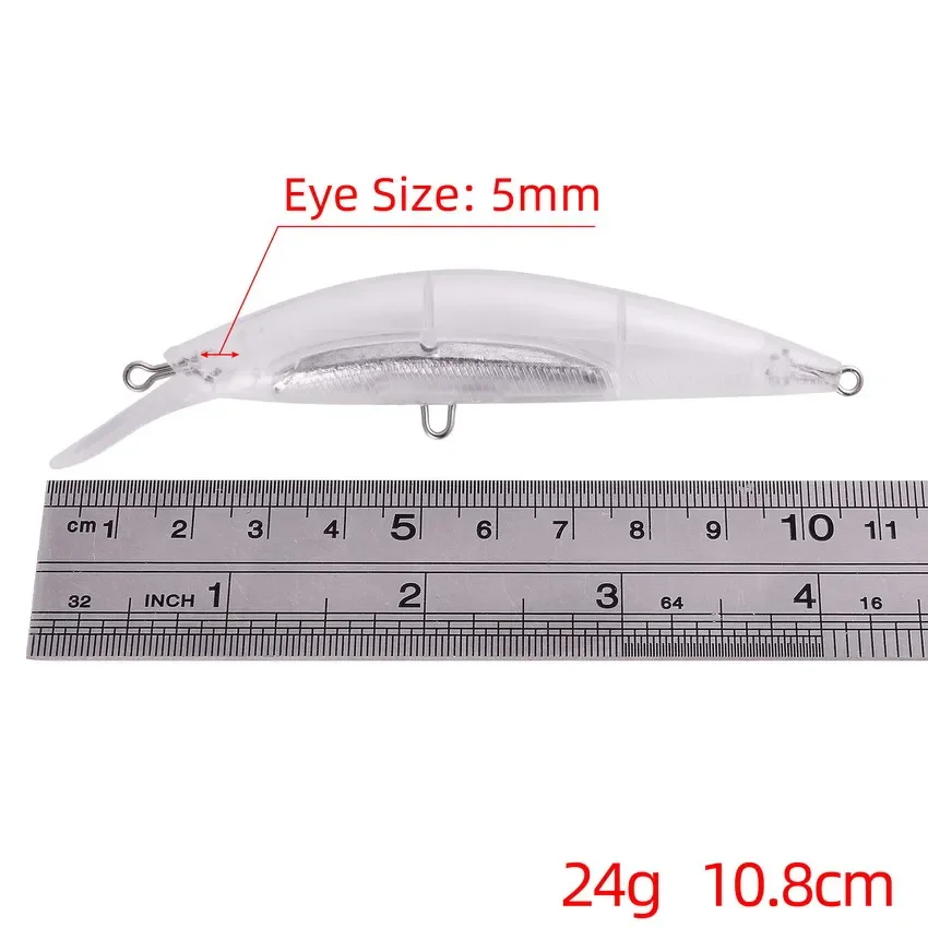 20 piezas sin pintar, cebo en blanco que se hunde, pececillo, Wobbler, Jerkbait, DIY, hecho a mano, señuelo de pesca Artificial, aparejos - imagen 2