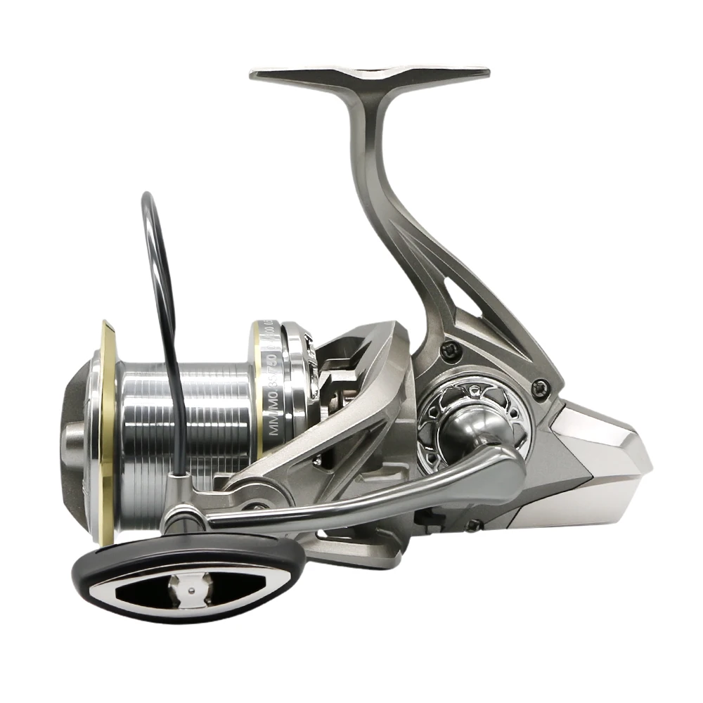 Carrete giratorio ROOBLINOS NGK 4,8:1 relación de engranaje 8000-14000 tamaño de carrete carrete de pesca plateado cuerpo de Metal carrete de agua salada - imagen 5