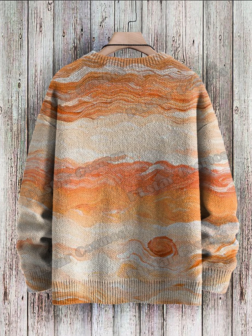 Jersey de punto informal para hombre y mujer, suéter de cuello redondo con estampado 3D de Graffiti, mariposa y arte callejero, KMY32, Invierno - imagen 4