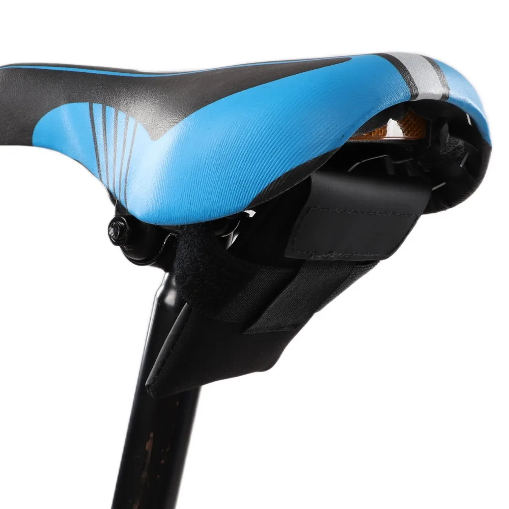 Bolsa de sillín portátil impermeable, ligera, 12x8,5x1,5 cm, bolsa para bicicleta, plegable, debajo del asiento, bicicletas de carretera - imagen 4