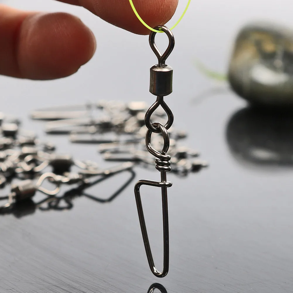 Sougayilang 50 Uds accesorios de pesca de Lucio conector Pin rodamiento giratorio de acero inoxidable señuelo para anzuelo aparejos giratorios - imagen 5