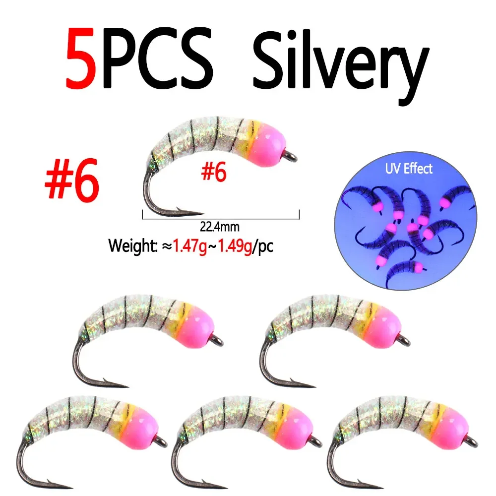 5pcs Silvery Size 6