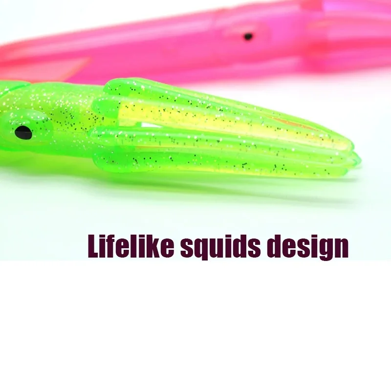 Señuelos de pulpo goma suave coloridas para arrastre atún - imagen 5