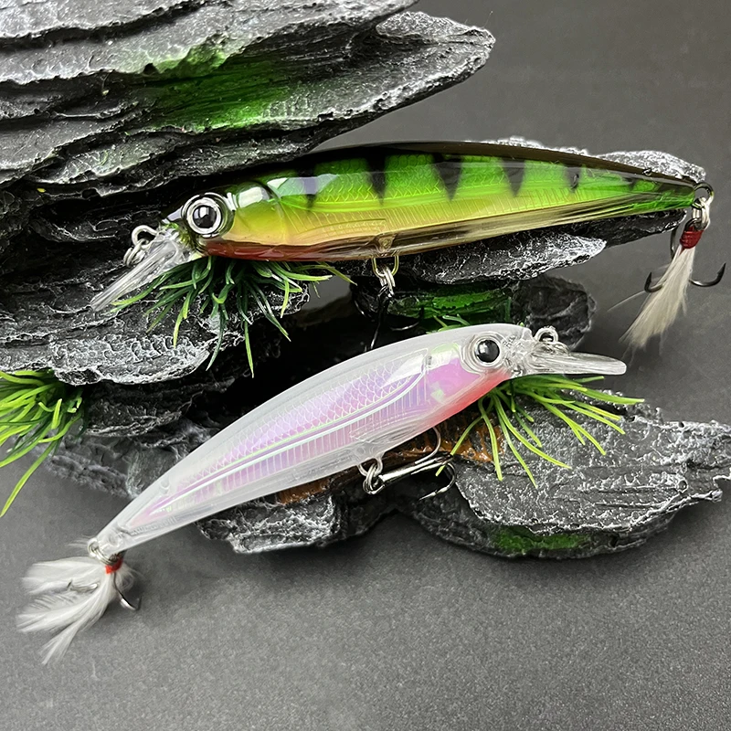 95mm 13g colgar Minnow Señuelos de Pesca Pesca Wobbler láser cebo duro Artificial trucha carpa Swimbait Jerkbait suministros de Pesca - imagen 5