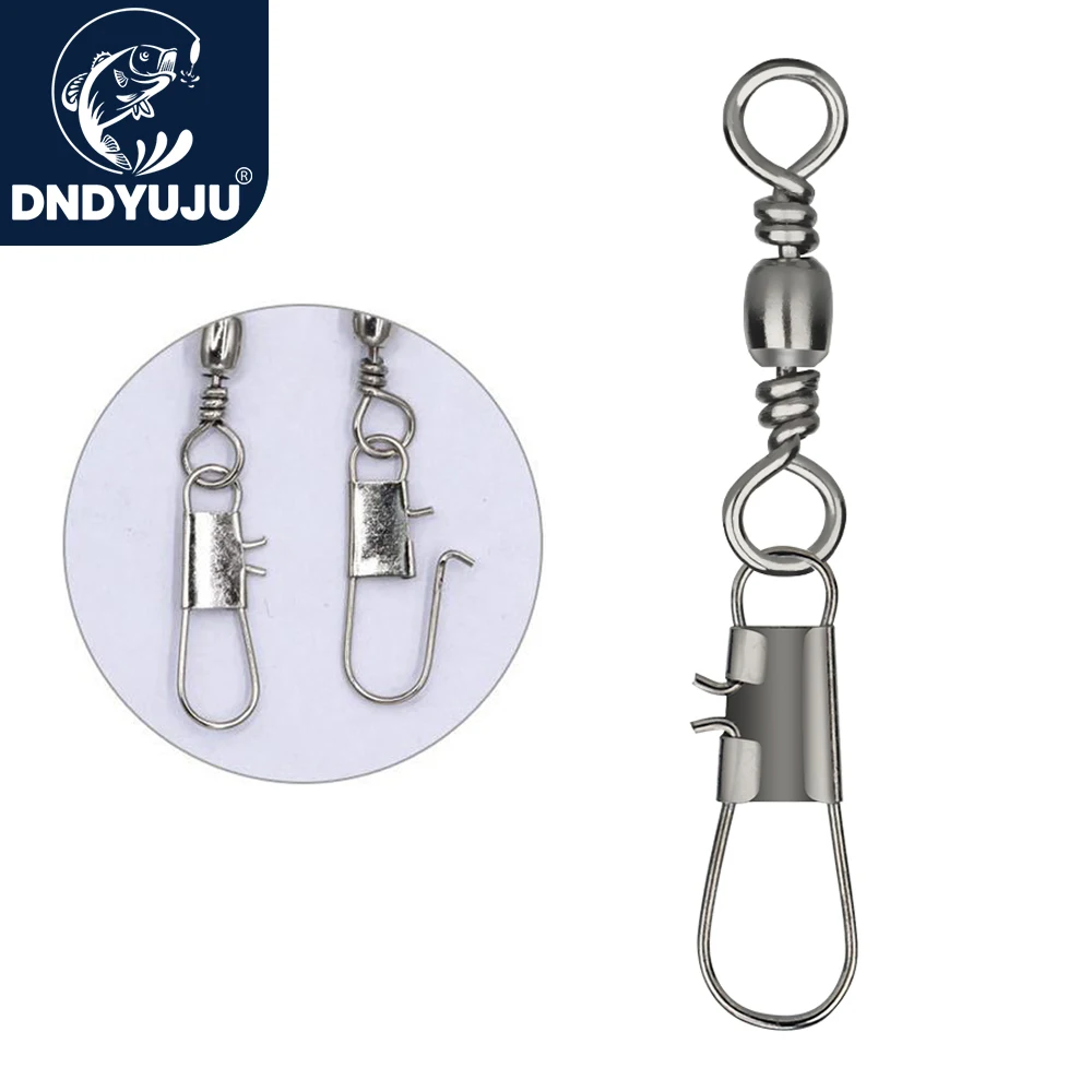DNDYUJU 20-100 Uds. Rodamiento de barril de pesca de Lucio de acero al carbono, Pin giratorio, conector de señuelo para anzuelo, accesorios de pesca, aparejos - imagen 5