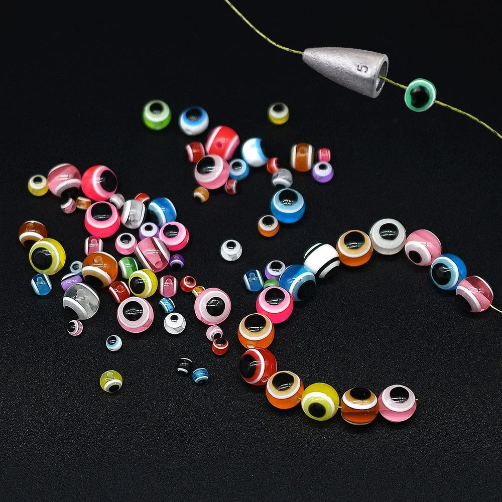 Cuentas de ojo de pez de 4mm/5mm/6mm/8mm/10mm, mezcla de colores luminosos, aparejos de Carolina, aparejos de taxis, cuentas de pesca, Kit DIY, aparejos de pesca de lubina - imagen 3