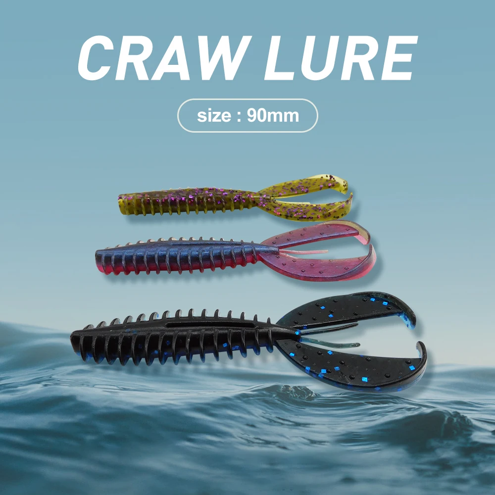 ESFISHING nuevo Chunk Craw 90mm 8 Uds venta al por mayor cebo suave señuelo suave de plástico para pescar - imagen 5