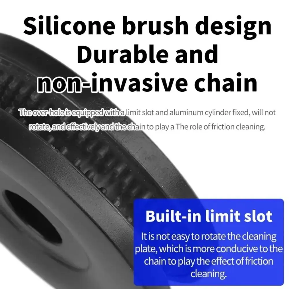 Cepillo de silicona duradero, herramienta para cadena de bicicleta, herramienta de sujeción negra, herramienta de limpieza de cadena, sujetador de cadena ajustable, limpieza de cadena