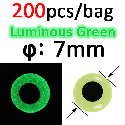 200pcs 7mm Green