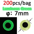 200pcs 7mm Green