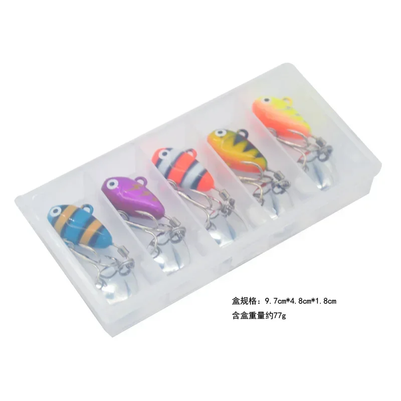 2 estilos en una caja, 1 Juego de 10g, Señuelos de Pesca Wobbler, cebo con purpurina, cuchara de Metal, cebo para lubina, trucha, Lucio, aparejos de pesca, cebo Artificial - imagen 3