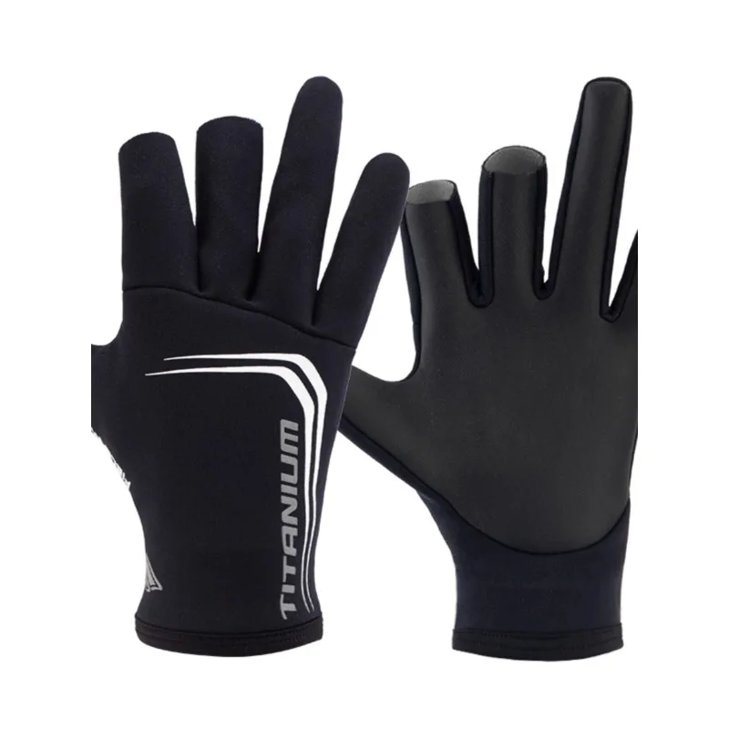 Guantes de pesca tres dedos impermeables con cierre titanio