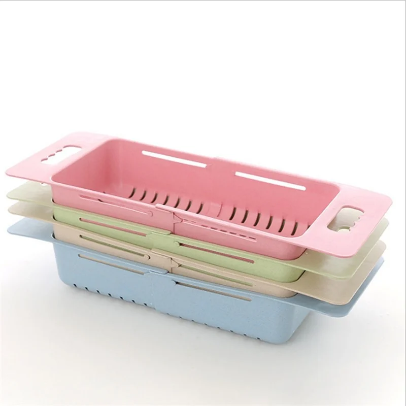 Escurridor de platos ajustable, escurridor para fregadero, lavado de frutas y verduras, estante de secado de plástico, organizador de accesorios de cocina - imagen 3