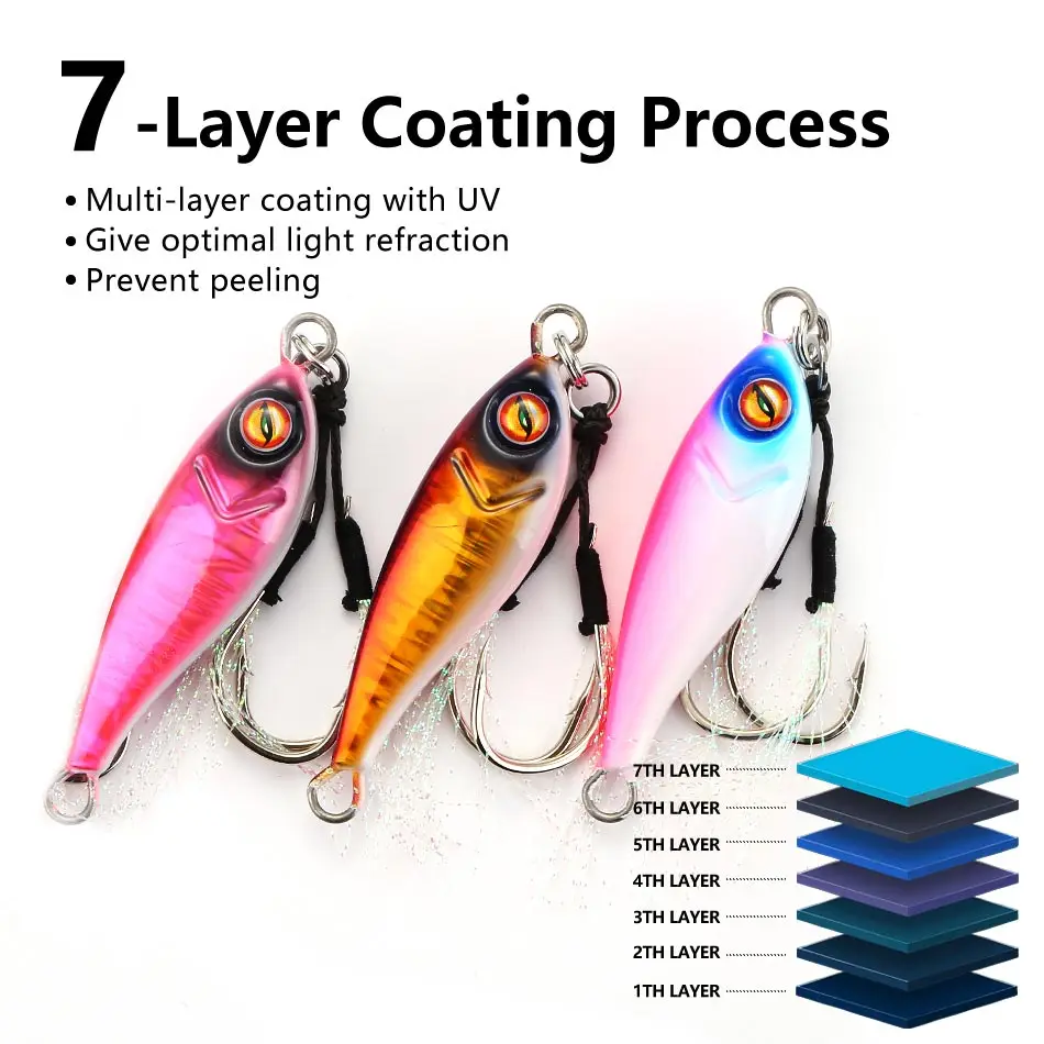 MOOKZZ Metal SLOW Jinginging señuelo de pesca 20G 30g 40g 60g cebo biónico Artificial duro - imagen 5