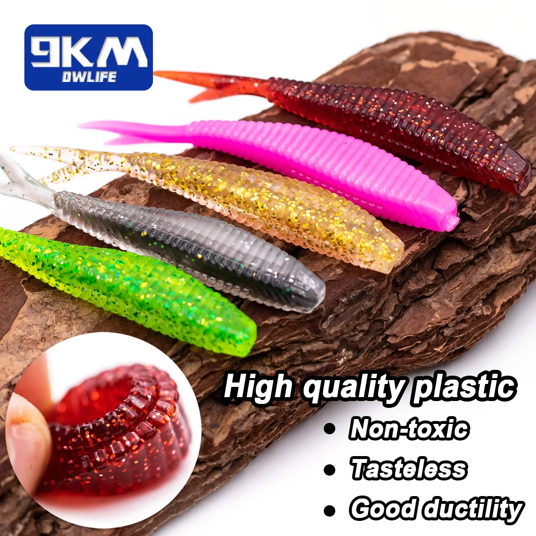 Swimbaits 9KM – Señuelo blando 7cm cola paleta bifurcada agua dulce - imagen 4