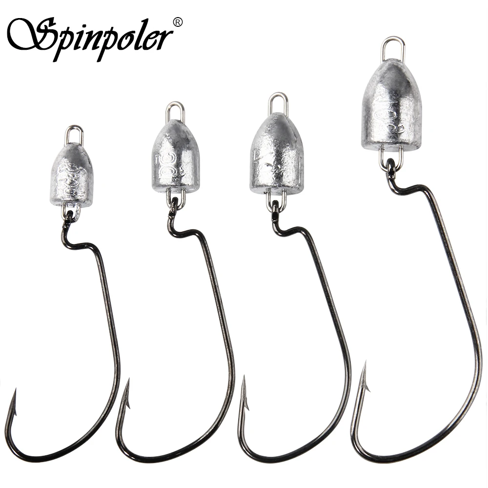 Spinpoler Bass Swing Jig Head Crappie señuelo Ned Texas Rigs equipo de Pesca 3,5g/5g/7g/10g bala Offset gusano sin malezas Jigheads Pesca - imagen 2