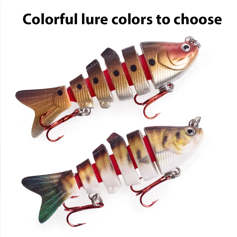 Hanlin-Mini señuelo de pesca de 60mm/2,36 pulgadas, cebos multiarticulados, Swimbait que se hunden, Wobblers, Swimbait duro Artificial para aparejos de lubina - imagen 5