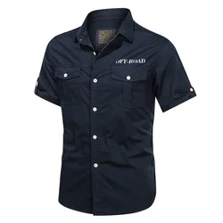 Camisa de Pesca Manga Corta Hombre Algodón Premium Estampado