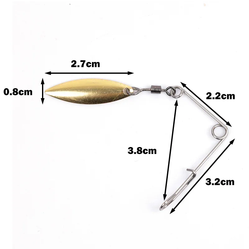 OUTKIT 10 Uds 1,2g Spinner señuelo de Pesca cebo cuchara Swisher Buzzbait Bass Wire cebo Popper Vib Spinnerbait señuelos aparejos de púas Pesca - imagen 2