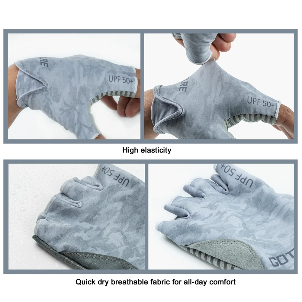 Goture Guantes de pesca sin dedos, protección UV de verano, guantes de medio dedo para pesca, navegación, senderismo, ciclismo para hombres y mujeres - imagen 4